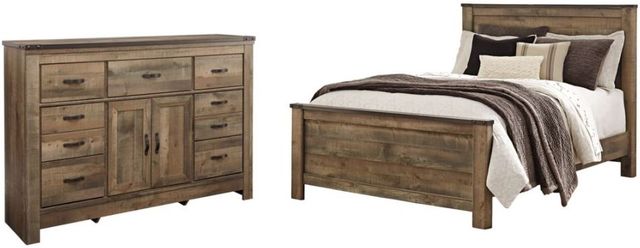 Signature Design by Ashley® Trinell 2-Piece Brown Queen Panel Bed Set-0