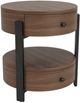 Riverside Furniture Nova Asbury Walnut End Table with Dark Bronze Base-0