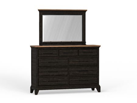 Espresso Dresser and Mirror Set