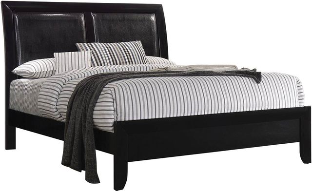 Coaster® Briana Black Queen Upholstered Panel Bed-0