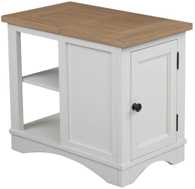 Parker House® Americana Modern Cotton Chairside Table with Oak Top -0