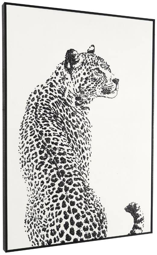 Deco Marche White Canvas Leopard Framed Wall Art-1