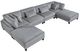 Homelegance® Robstown 6-Piece Gray Modular Sectional with 2-Ottoman-0