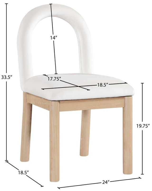 Meridian Furniture Conrad Cream/Natural Upholstered Dining Chair-4
