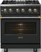 Viking® 5 Series 30" Antique Bronze Pro Style Dual Fuel (LP) Range with Polished Chrome Trim-2