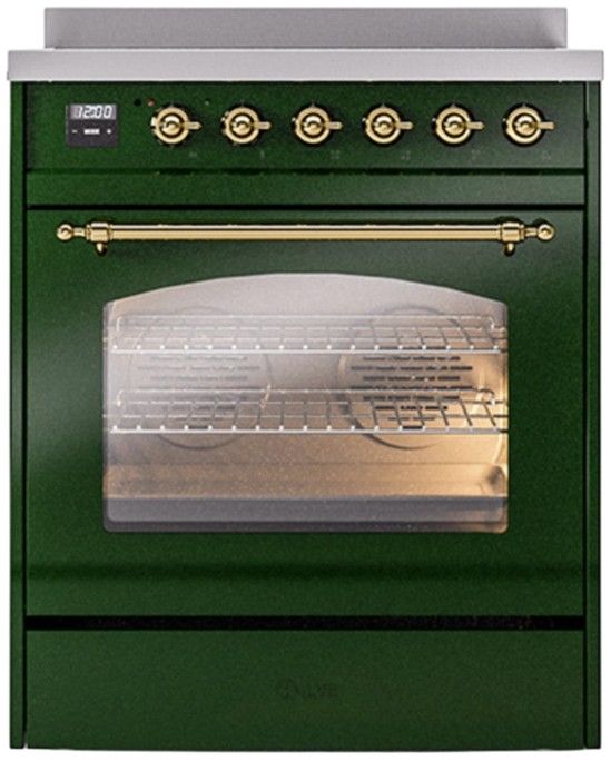 Ilve® Nostalgie II Series 30" Emerald Green Pro Style Induction Range-3