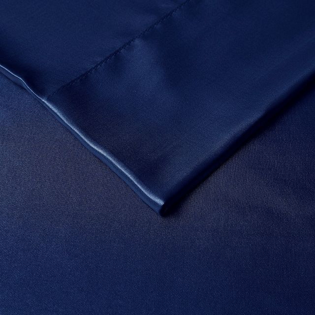 Olliix by Madison Park Essentials Satin 2-Piece Navy Standard Pillow Case-1