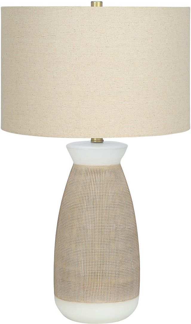 Monarch Specialties Inc. 27"H Cream Ceramic Table Lamp-0