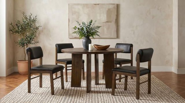 Coaster® Strouse 5-Piece Black/Walnut Dining Table Set-1