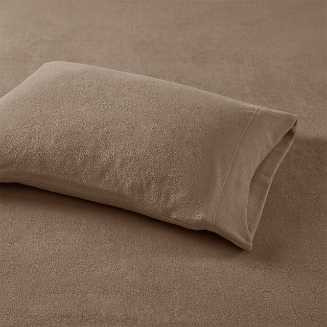 Olliix by True North by Sleep Philosophy 4 Piece Brown Full Micro Fleece Sheet Set-2
