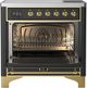 Ilve® Majestic III 36" Graphite Matte Pro Style Induction Range with Triple Glass Door and Brass Trim-1