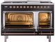 Ilve® Nostalgie II Series 48" Glossy Black Pro Style Dual Fuel Range-1