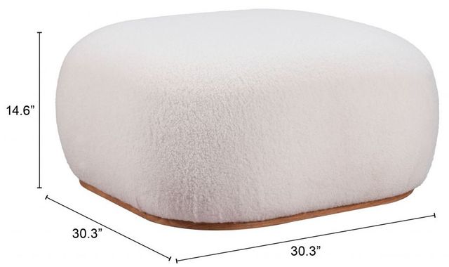 Zuo® Modern Azua Cream Ottoman-3