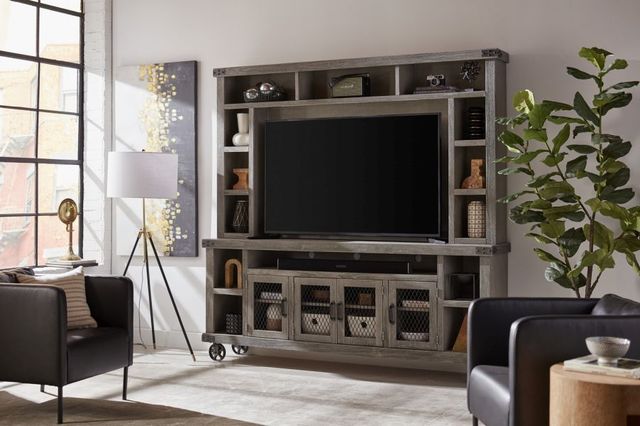 aspenhome® Industrial Ghost Black 85'' Console and Hutch-1