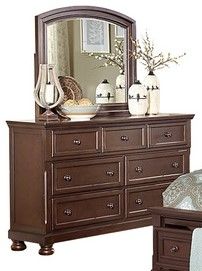 Mazin Furniture Begonia Cherry Brown Mirror-2