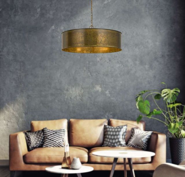 Cal® Lighting & Accessories Rochefort Distress Gold Chandelier-2