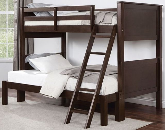 Furniture of America® Stamos Walnut Twin/Full Bunk Bed-0