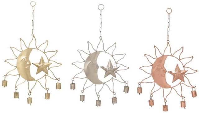 Deco Marche Multi-Colored Sun and Moon 19" Windchime-0