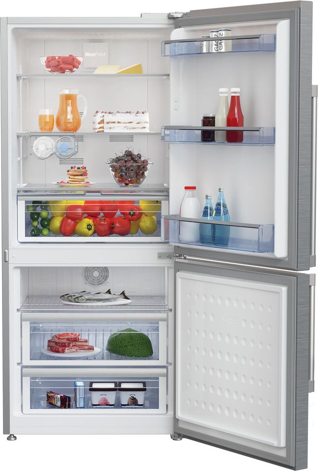 Beko 30 in. 16.2 Cu. Ft. Fingerprint Free Stainless Steel Counter Depth Bottom Freezer Refrigerator-2