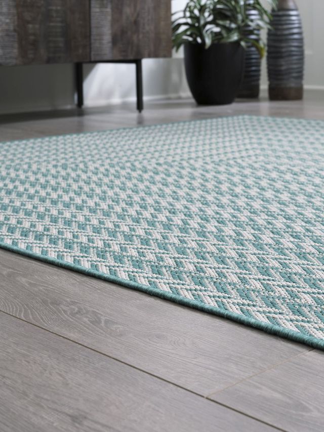 Signature Design by Ashley® Atlow Aqua/Cream 5'x7' Medium Area Rug-2