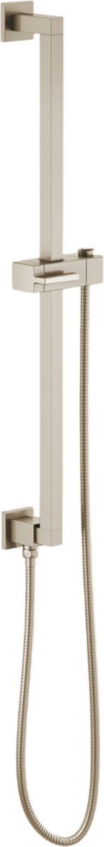 Brizo Essential™ Brilliance® Brushed Nickel Linear Square Slide Bar With Hose-0