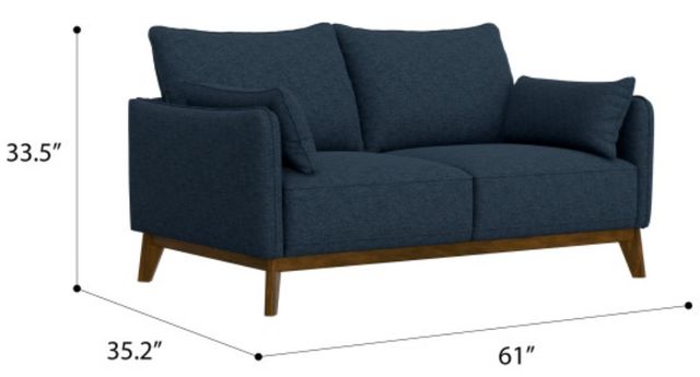 Emerald Home Aria Navy Loveseat-2