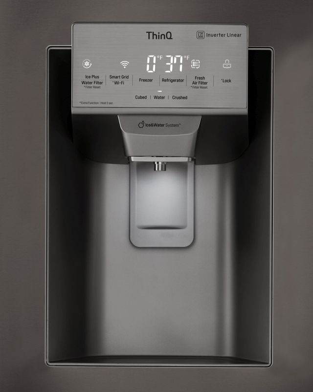 LG 36 in. 27.6 Cu. Ft. PrintProof™ Black Stainless Steel French Door Refrigerator-3