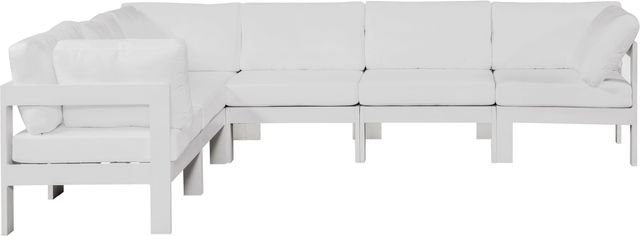 Meridian Furniture Nizuc 6-Piece White Outdoor Patio Modular Sectional Set-1