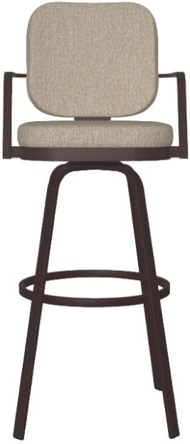 Amisco Customizable Dorsey Upholstered Swivel Spectator Stool-1