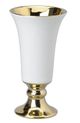 A & B Home Elliette Pedestal Gold/White Vase-1