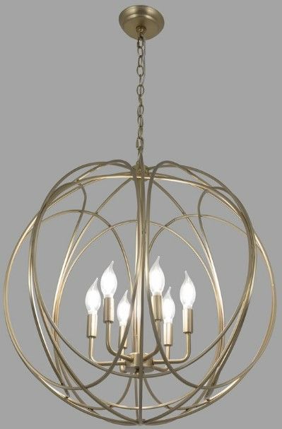 YHD Satin Brass 6-Light Chandelier-1