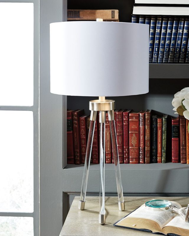 Signature Design by Ashley® Idalia Clear/Silver Acrylic Table Lamp-3