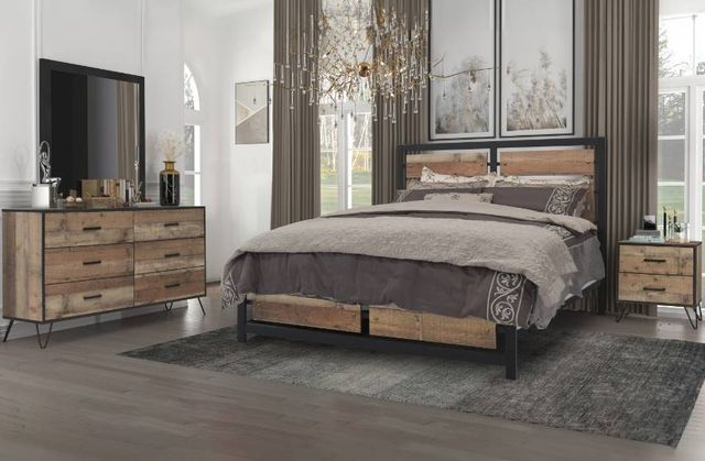 New Classic® Home Furnishings Elk River 4-Piece Rustic Queen Panel Bedroom Set-1