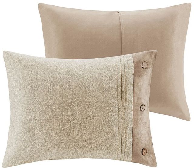 Olliix by Madison Park Boone 7 Piece Tan King Faux Suede Comforter Set-1