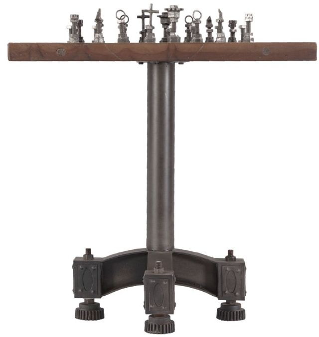 Home Trends & Design Eiffel Natural Patina Chess Bistro Table-1