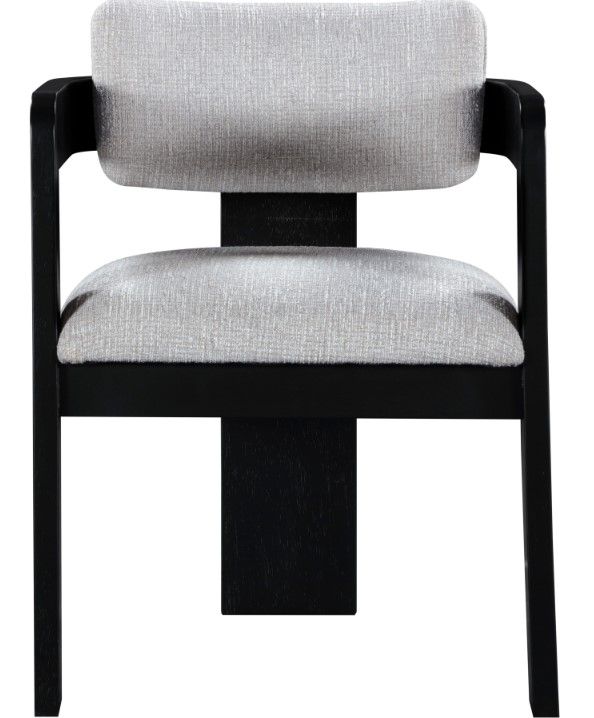 Meridian Furniture Sacha Gray/Black Linen Textured Upholstered Dining Chair-1