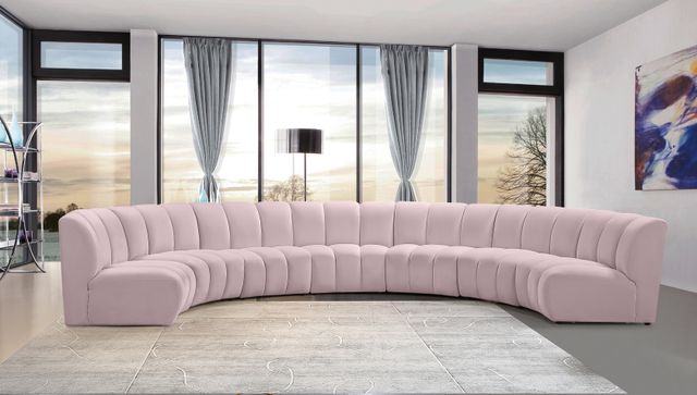 Meridian Furniture Infinity 7-Piece Pink Velvet Modular Sectional-1