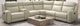 Furniture of America® Jacobus 5-Piece Beige Curved Manual Reclining Sectional-0