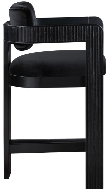 Meridian Furniture Sacha Black Velvet Upholstered Counter Stool-2