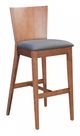 Zuo® Ambrose Walnut and Gray Set of 2 Bar Stools-0