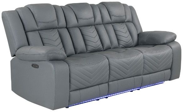 Global Furniture USA U7068 Gray Power Reclining Sofa-0