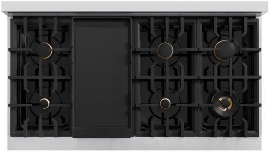 ZLINE Classic Series Autograph Edition 48" Stainless Steel Pro Style Dual Fuel Range and Matte Black Accents-1