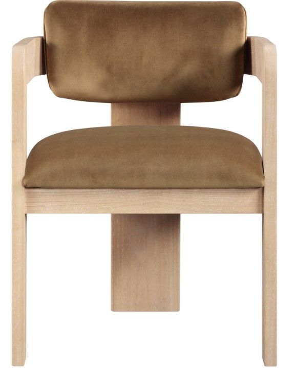 Meridian Furniture Sacha Saddle/Natural Velvet Upholstered Dining Chair-1