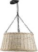A & B Home Beige/Black Rattan Chandelier-0