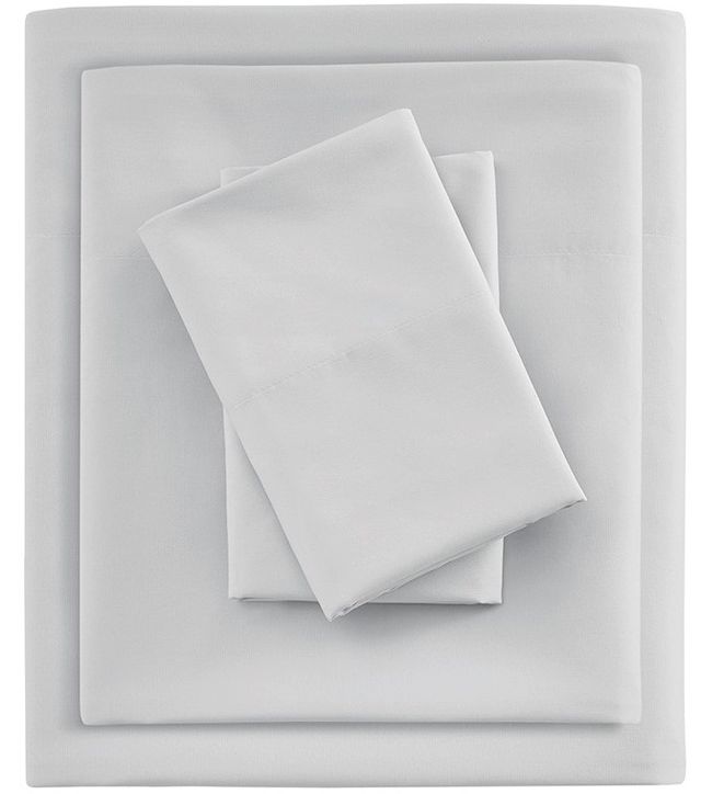 Olliix by Sleep Philosophy Smart Cool Microfiber Light Grey California King Sheet Set-0