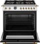 Bertazzoni Heritage Series 36" Fingerprint Resistant Stainless Steel Pro Style Dual Fuel Range with Gold Accents-1