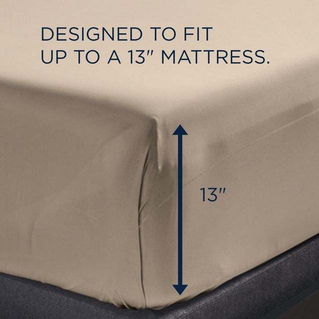 Tempur-Pedic® TEMPUR-ProPerformance™ 3-Piece Sandstone Moisture-Wicking Twin Sheet Set-3