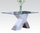 ACME Furniture Pervis Clear Dining Table with White Base-4