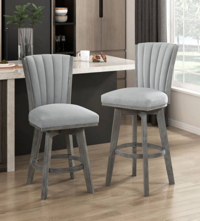 Chaise pivotante de hauteur pub Corvallis de Mazin Furniture - Gris-4
