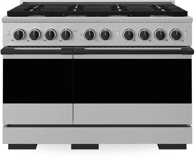 ZLINE Marino 48" Stainless Steel Pro Style Dual Fuel Range with Matte Black Accents-0